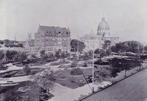 Kanada: Nová katedrála svatého Petra, Montreal (černobílá fotografie)
