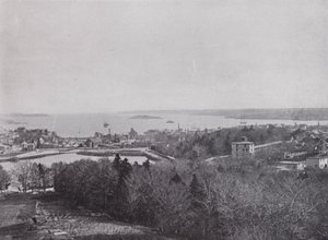 Vstup do přístavu, Halifax (černobílá fotografie)