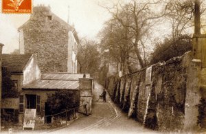 St Vincent Street, Montmartre, Paříž, c. 1900 (černobílá fotografie) od Photographer French