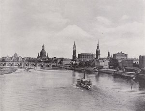 Staré město z Marienbrucke (černobílá fotografie) od Photographer German