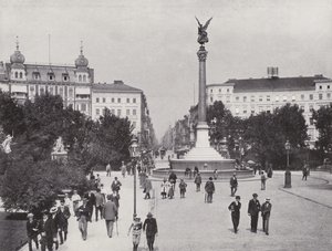 Belle-Alliance-Platz And Friedrich-Strasse (černobílá fotografie) od Photographer German