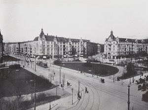 Charlottenburg, Savigny-Platz (černobílá fotografie) od Photographer German