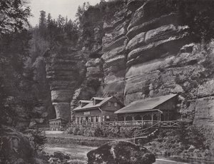 Edmundsklamm, Blockhaus (černobílá fotografie) od Photographer German