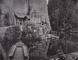 Edmundsklamm, přední stanice lodí (černobílá fotografie) od Photographer German