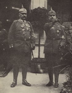 Polní maršál von Hindenburg a generál Ludendorff, velitelé německé armády (barevná litografie) od Photographer German