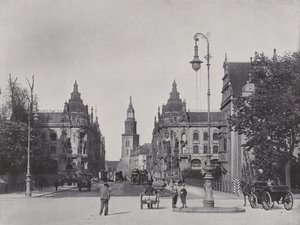Kaiser Wilhelm Bridge a Kaiser Wilhelm Street (černobílá fotografie) od Photographer German