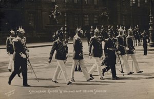 Kaiser Wilhelm II a jeho synové (č/b foto) od Photographer German
