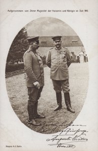 Kaiser Wilhelm II s polním maršálem Paulem von Hindenburgem, velitelem německé armády, Posen, první světová válka od Photographer German