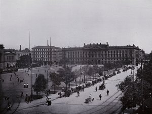 Lipsko: Augustusplatz (černobílá fotografie) od Photographer German