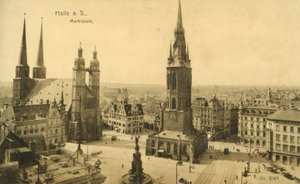 Marktplatz, Halle (černobílá fotografie) od Photographer German