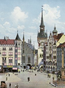 Mnichov/Mnichov: Marienplatz se Staroměstskou radnicí (foto) od Photographer German