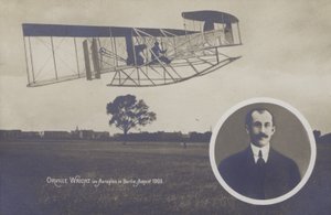 Orville Wright létající se svým letadlem v Berlíně, srpen od Photographer German