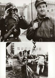 Od 13. srpna 1961 je státní hranice Německé demokratické republiky se Západním Berlínem spolehlivě chráněna Národní lidovou armádou .... (čb foto) od Photographer German