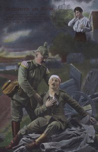 Hrad Stolzenfels na řece Rýn, německá vlastenecká vojenská pohlednice (barevné foto) od Photographer German