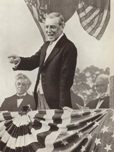 Americký prezident Woodrow Wilson, hybná síla založení Společnosti národů, kterému se přesto nepodařilo přesvědčit svou zemi, aby se k této organizaci připojila (čb foto) od Photographer German