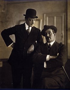 Skladatel Giacomo Puccini (1858-1924) a hudební vydavatel Tito Ricordi II (1865-1933). od Photographer Italian