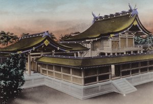 Japonsko, kolem roku 1912: Hlavní budova Meiji Jingu, svatyně, Tokio (foto) od Photographer Japanese