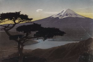 Japonsko, kolem roku 1912: hora Fuji z průsmyku Misaka (foto)