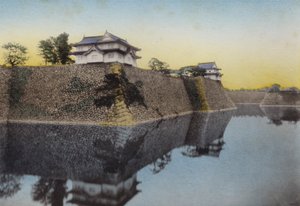 Japonsko, kolem roku 1912: Hrad Ósaka postavil v roce 1583 Hidejoši (foto) od Photographer Japanese