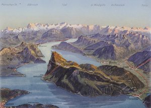 Burgenstock a Lucernské jezero (barevné foto)