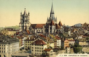 Katedrála v Lausanne (barevné foto)