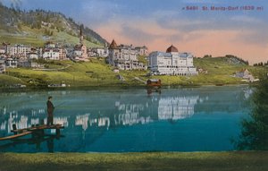 St. Moritz-Dorf. Pohlednice odeslaná v roce 1913. od Photographer Swiss
