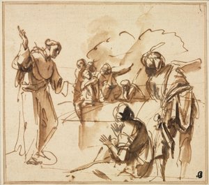 Kázání mnicha od Pier Francesco Mola