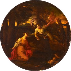 Hagar a Izmael od Pier Francesco Mola