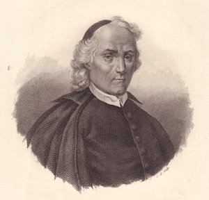 Portrét italského presbyteriána a historika Ludovica Antonia Muratoriho (1672-1750), mědirytina od Blaise Nicolas Le Sueur