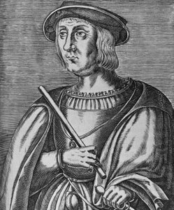 Portrét Jacques II de Chabannes de La Palice (asi 1470-1525), francouzský vojenský důstojník, lord z La Palice, Pacy, Chauverothe, Bort-le-Comte a Heron, rytina