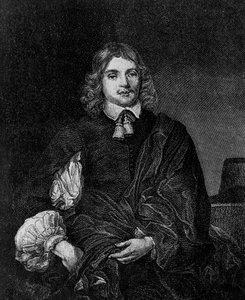 Portrét Lucia Caryho, 2. vikomta Falklanda (asi 1610-1643), anglického spisovatele, politika a vojáka, který byl v letech 1642-1643 státním tajemníkem, rytina od Blaise Nicolas Le Sueur