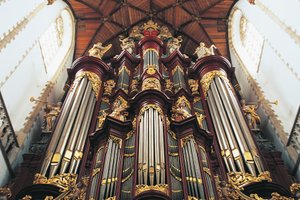 Varhany v kostele St-Bavokerk nebo Grote Kerk, postavené Christianem Mullerem (1690-1763), Haarlem, Nizozemsko