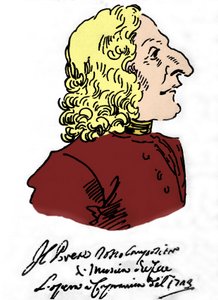 Antonio Vivaldi (1678 - 1741), kreslený film Pierre Leone Ghezzi (1674 - 1755)