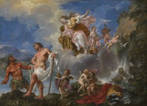 Očista Aeneas v řece Numicius, kolem 1725 (olej na plátně) od Pier Leone Ghezzi