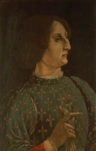 Portrét Galeazza Maria Sforzy (1444-76) c.1471 (tempera na panelu) (viz také 168788) od Piero del Pollaiolo