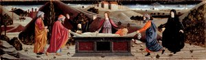 Polyptych Misericordia: kolem těla Ježíše Krista: Svatý Jan, Panna Maria, Svatá Máří Magdalena, Svatý Josef z Arimatie a Svatá Nikodéma od Piero della (school of) Francesca