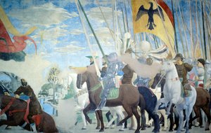 Detail z Legendy o pravém kříži ukazující vítězství Konstantina od Piera della Francesca od Piero della Francesca