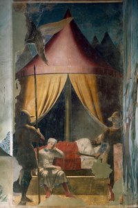Historie pravého kříže. Konstantinův sen. (freska, mezi 1459-1466) od Piero della Francesca