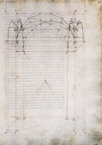 Perspektiva uličky s křížovou klenbou, stránka z De Prospectiva pingendi (O perspektivě malby), Piero della Francesca (asi 1415-1492), Itálie od Piero della Francesca
