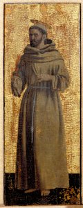 Polyptik z Misericorde: Panna z Misericorde, obklopená svatými. Detail představující svatého Františka z Assisi. Malba na dřevě od Piera della Francesca (1415/20-1492) 1445-1460 Rozm. 54x21 cm Sansepolcro, Pinacoteca Comunale od Piero della Francesca