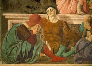 Spící stráže, detail z nástěnné malby Vzkříšení od Piero della Francesca