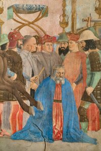 Bitva Hérakleia s Chosroesem, detail Příběhů pravého kříže: poprava krále Chosroese (freska) od Piero della Francesca