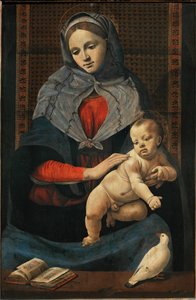 Madona s dítětem a holubicí ... od Piero di Cosimo