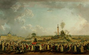 Oslava Nejvyššího vítězství na Champs de Marsin v Paříži 20. preriálu, rok 11... (olej na plátně) od Pierre Antoine (attr. to) Demachy