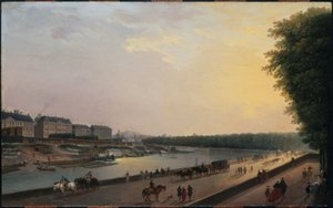 Seina u Grenouillère, pohled z terasy u Tuilerií, asi 1777 (olej na dřevě)