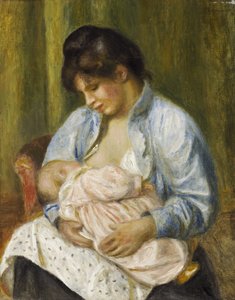 Žena ošetřující dítě od Pierre-Auguste Renoir