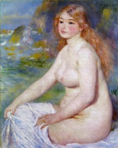 Blondýnka u vody od Pierre-Auguste Renoir