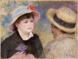 Pár na loďce (údajně Aline Charigot a Renoir)