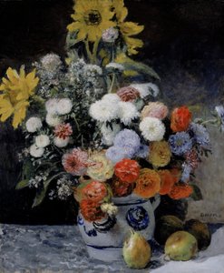 Směs květin v hliněné váze od Pierre-Auguste Renoir