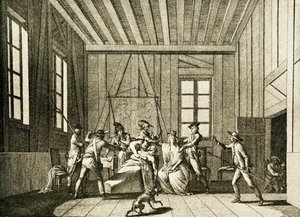 Atentát na Jean-Paul Marat v roce 1793 (rytina)